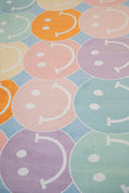 Load image into Gallery viewer, Pastel Rainbow Smileys Classroom Rug by Schoolgirl Style