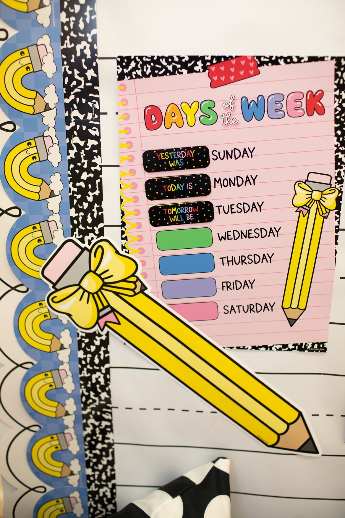 Bright Rainbow Calendar Bulletin Board | School Days
