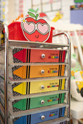 Load image into Gallery viewer, Printable Bright Rainbow 10 Drawer Editable Classroom Cart Labels | School Days