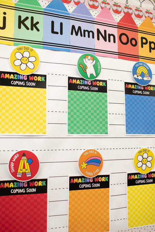 Printable Bright Rainbow Student Work Display | School Days