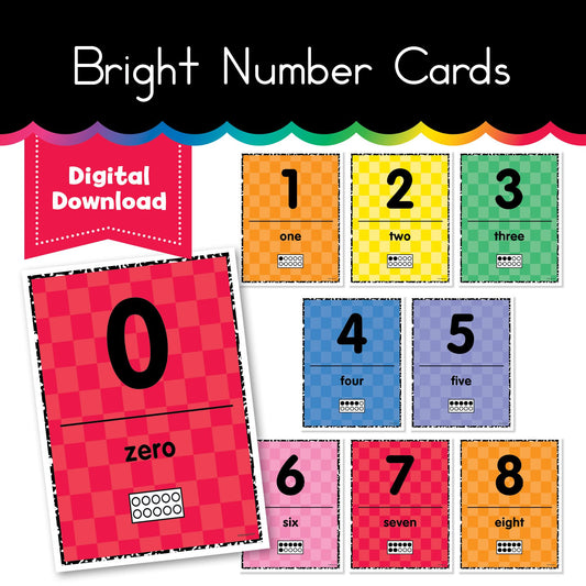 Bright Number Cards