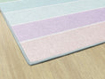 Load image into Gallery viewer, Pastel Rainbow Stripe Classroom Rug by Schoolgirl Style