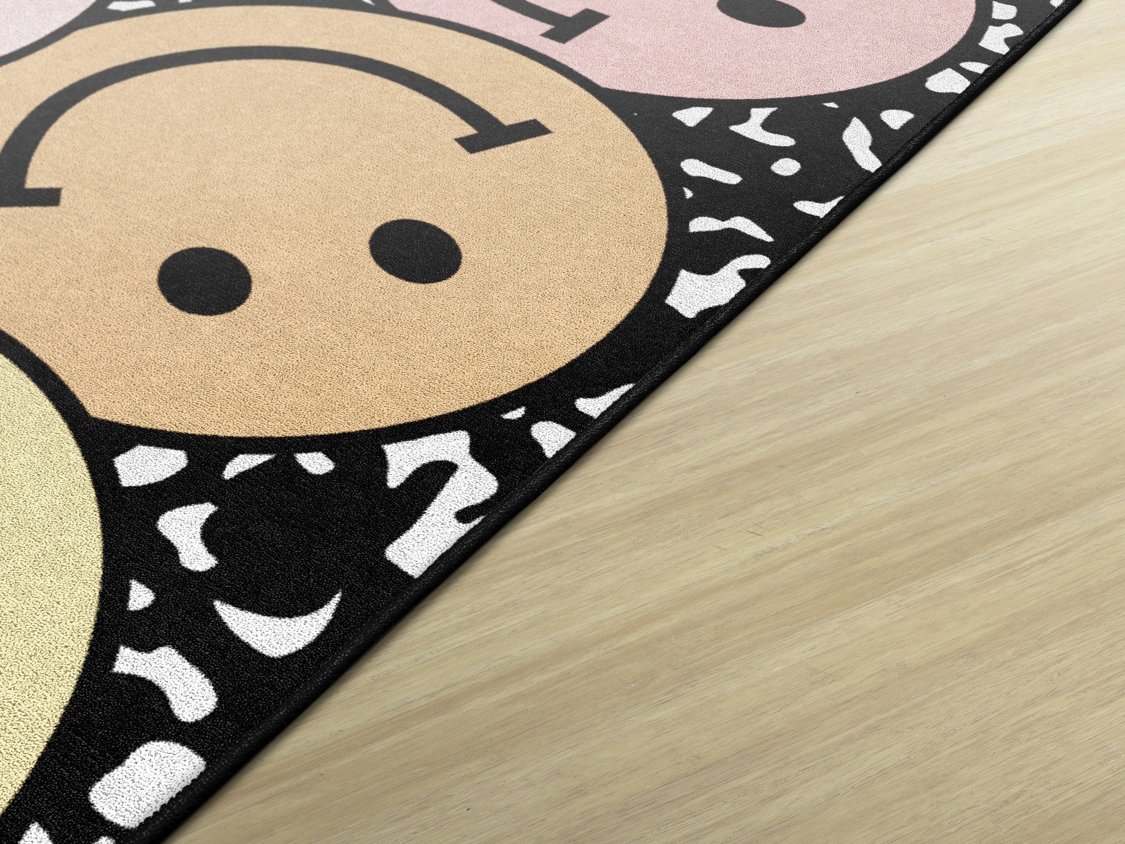 Composition Notebook with Pastel Smileys Classroom Rug by Schoolgirl Style