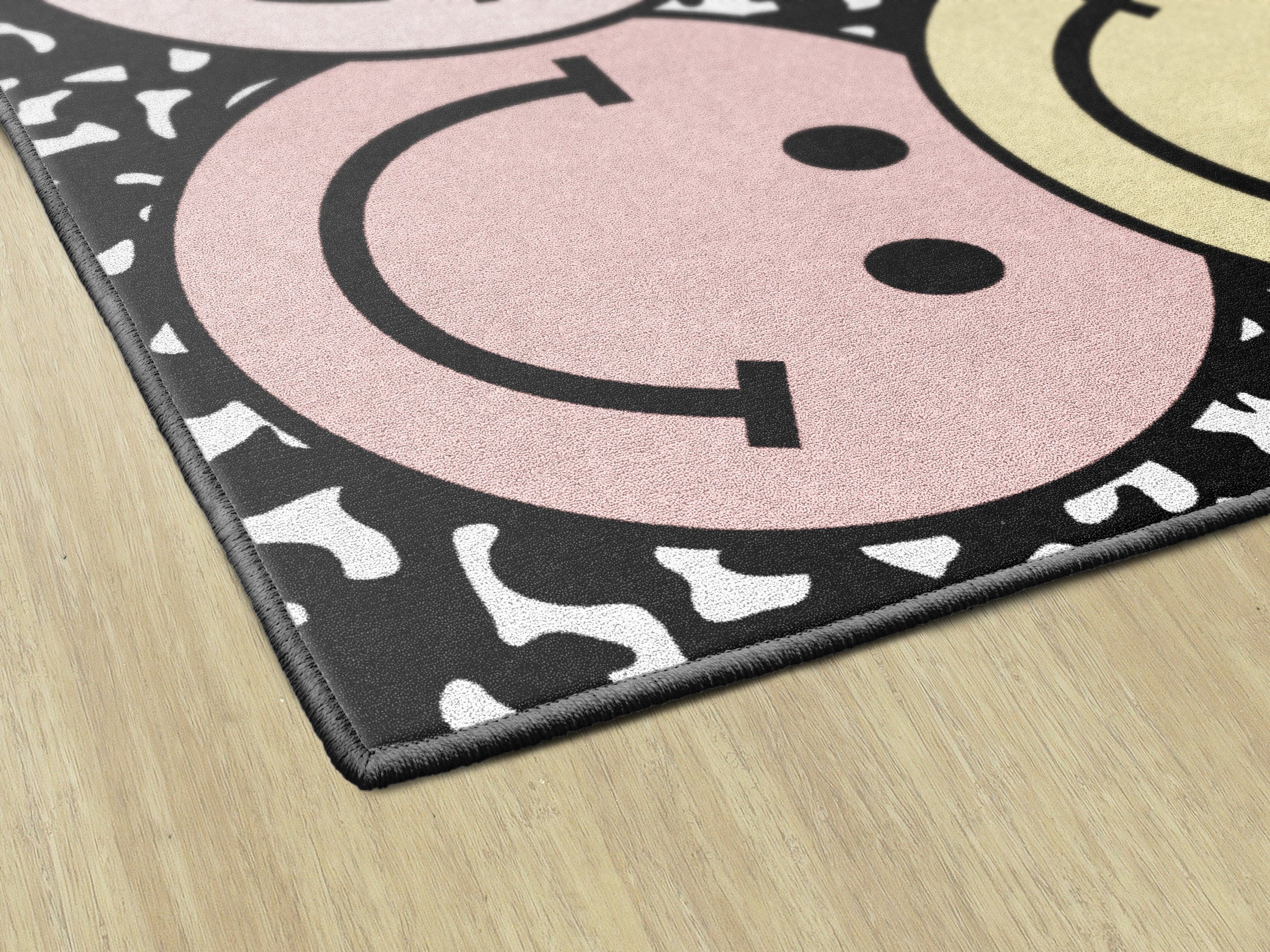 Composition Notebook with Pastel Smileys Classroom Rug by Schoolgirl Style
