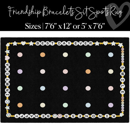 Friendship Bracelet Sit Spots Classroom Rug by Schoolgirl Style