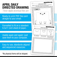 Load image into Gallery viewer, Printable Preschool April Directed Drawing Worksheets