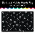 Load image into Gallery viewer, Black and White Hearts Rug