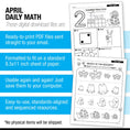 Load image into Gallery viewer, Printable Preschool April Daily Math
