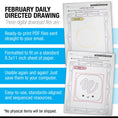 Load image into Gallery viewer, Printable Preschool February Directed Drawing Worksheets