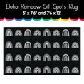 Load image into Gallery viewer, Black Boho Rainbow Sit Spots Rug