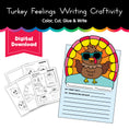 Load image into Gallery viewer, Printable Turkey Feelings Writing Craftivity