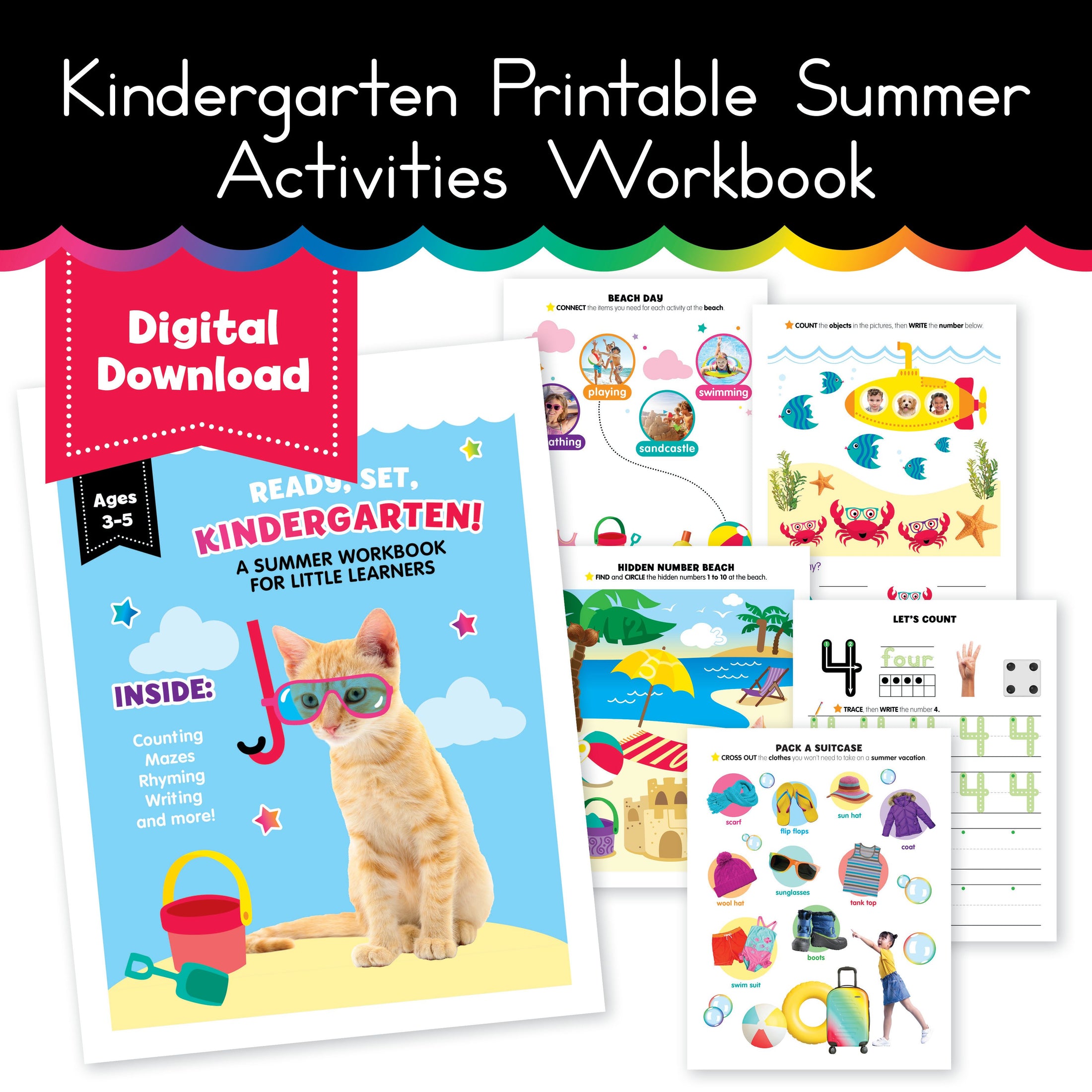 Kindergarten Printable Summer Activities Workbook
