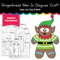 Load image into Gallery viewer, Printable December Gingerbread Men In Disguise Craft