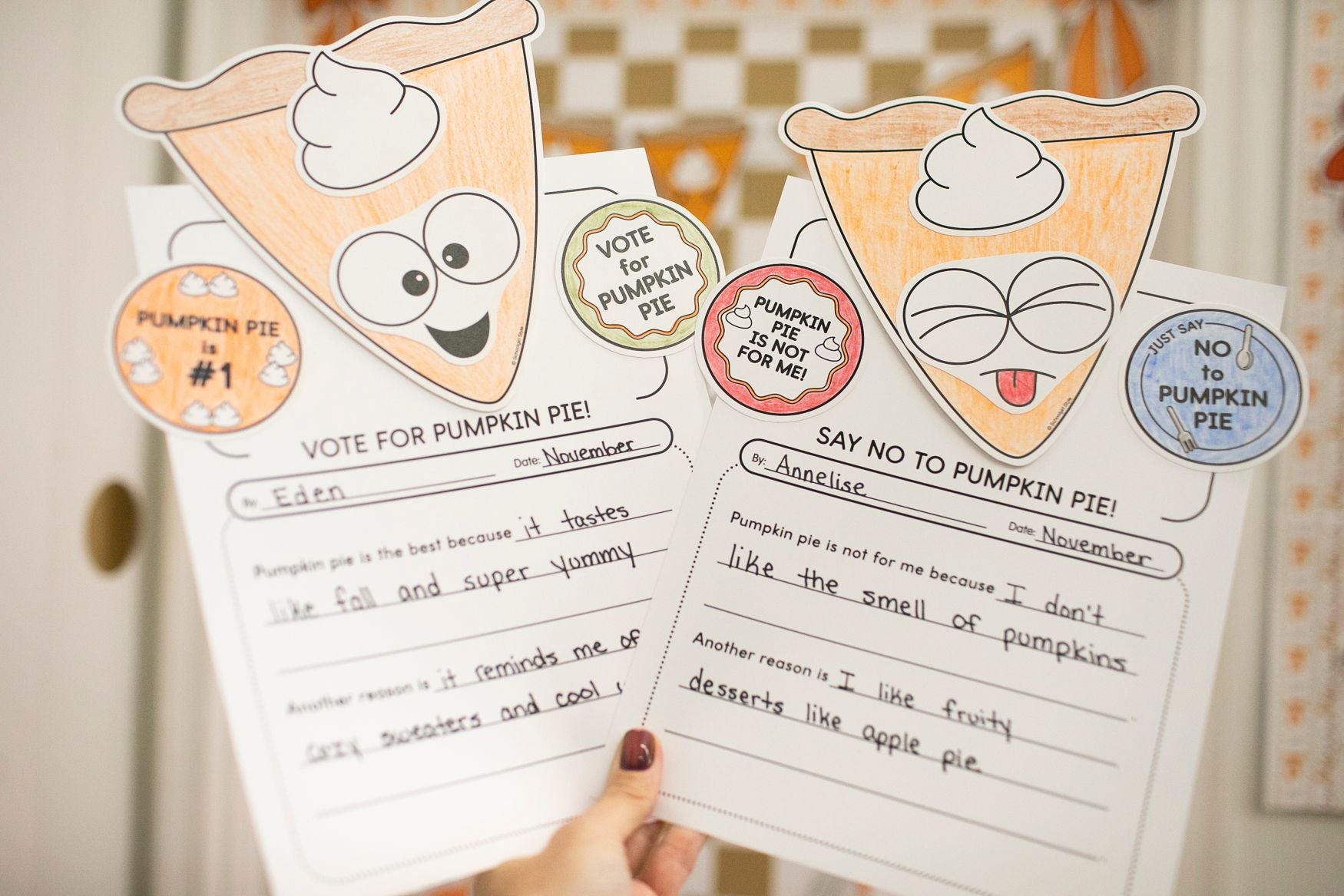 Printable Vote For Pumpkin Pie Craftivity