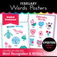 Load image into Gallery viewer, Printable February Words Posters