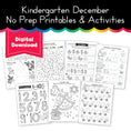 Load image into Gallery viewer, December Kindergarten Packet