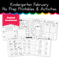 Load image into Gallery viewer, Kindergarten February No Prep Printables & Activities