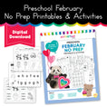 Load image into Gallery viewer, Preschool February No Prep Printables & Activities