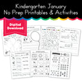 Load image into Gallery viewer, Kindergarten January No Prep Printables & Activities