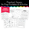 Load image into Gallery viewer, Preschool January No Prep Printables & Activities