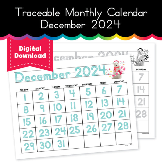 December 2024 Traceable Calendar