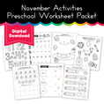 Load image into Gallery viewer, November Preschool Packet