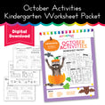 Load image into Gallery viewer, October Kindergarten No Prep Printable Worksheets and Activities