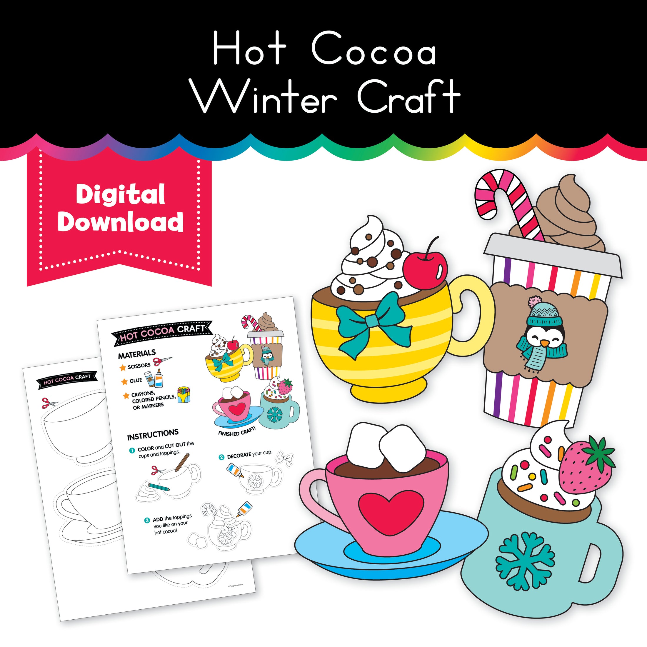 Hot Cocoa No Prep Winter Craft
