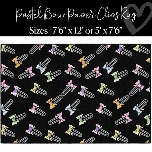 Pastel Bow Paperclips Classroom Rug