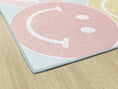 Load image into Gallery viewer, Pastel Rainbow Smileys Classroom Rug by Schoolgirl Style