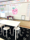 Load image into Gallery viewer, Black and White Hearts Classroom Rug by Schoolgirl Style