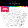 Load image into Gallery viewer, Free Printable January Coloring Pages Pack 2