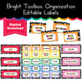Load image into Gallery viewer, Bright Editable Toolbox Organization Labels