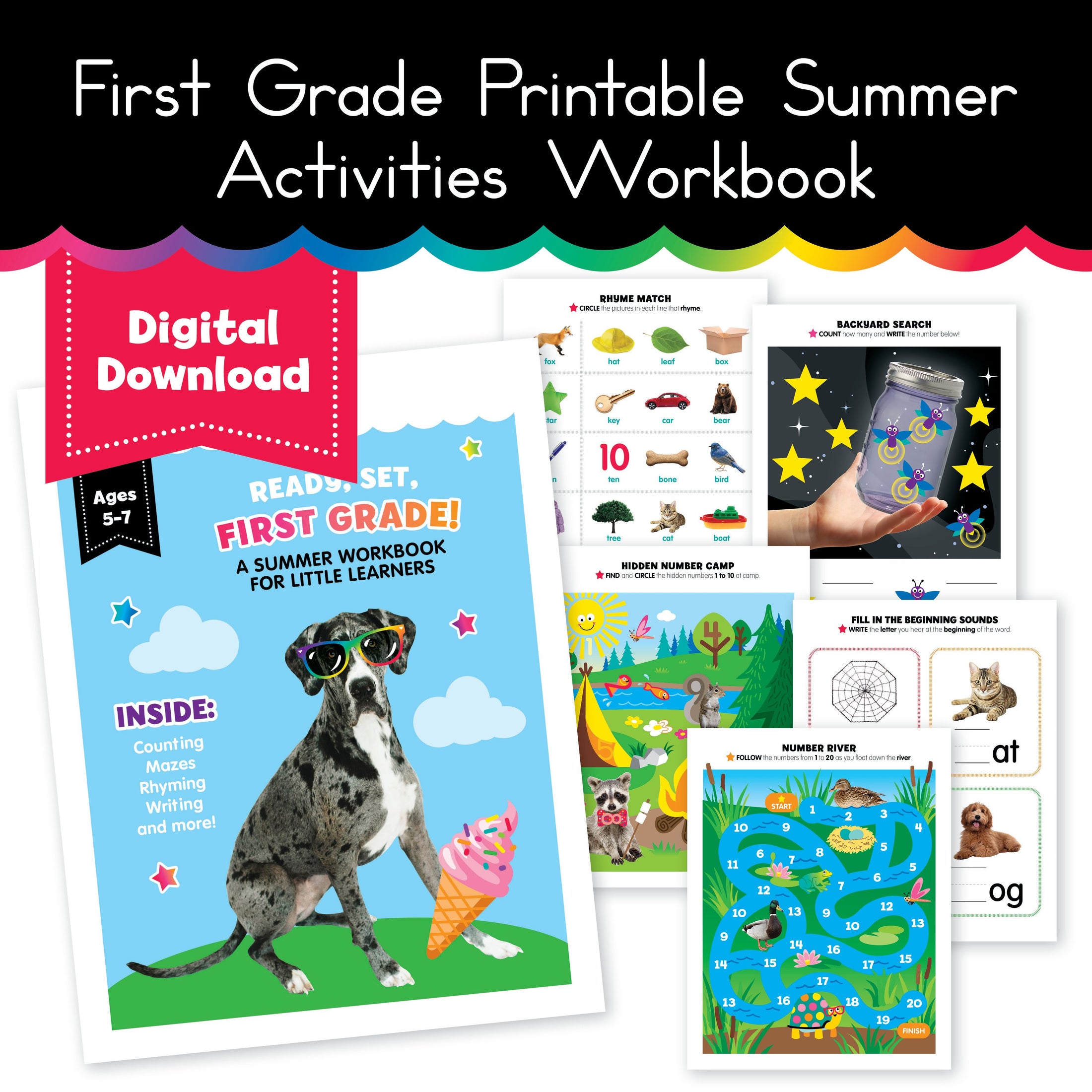 First Grade Printable Summer Activities Workbook