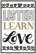 Load image into Gallery viewer, Boho Rainbow Poster Listen Learn Love Simply Boho by Schoolgirl Style