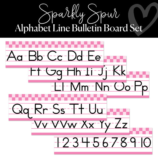 Pink Checker Alphabet Line