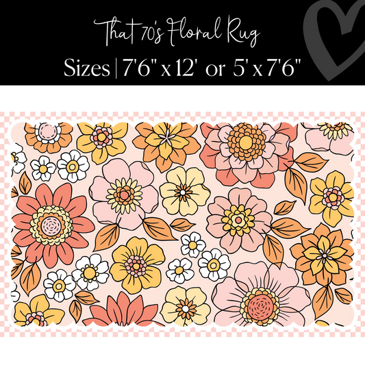 Retro Floral Classroom Rug by Schoolgirl Style