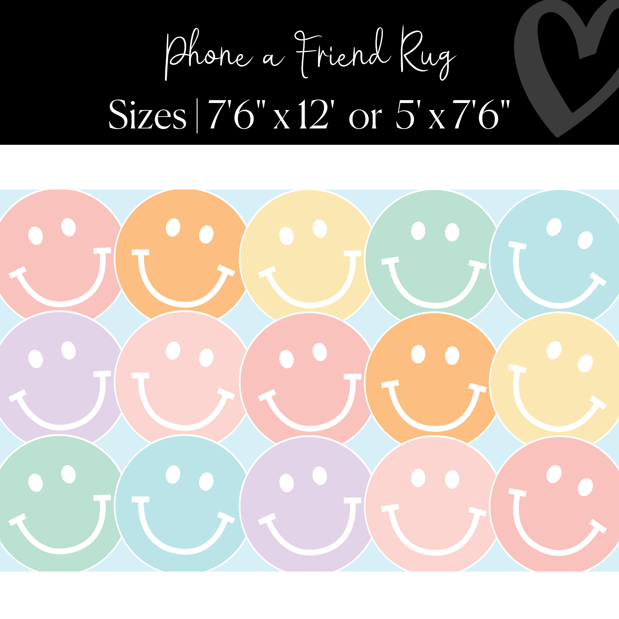 Pastel Rainbow Smileys Classroom Rug by Schoolgirl Style