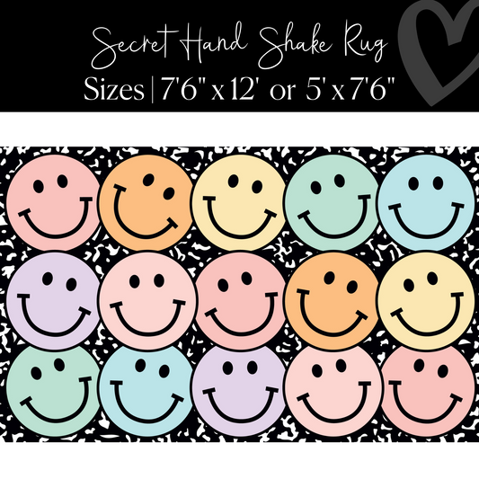 Composition Notebook with Pastel Smileys Classroom Rug by Schoolgirl Style
