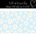 Load image into Gallery viewer, White Daisies on Blue Classroom Rug by Schoolgirl Style