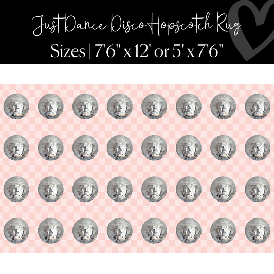 Pink Checkerboard Disco Ball Sit Spots Classroom Rug by Schoolgirl Style