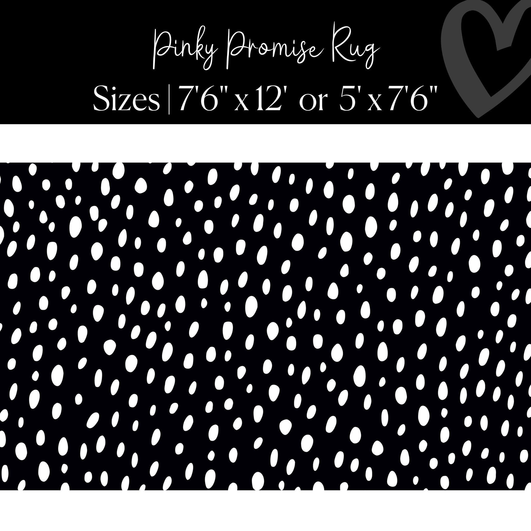 Black and White Spotty Rug Classroom Rug Pinky Promise by Flagship