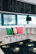 Load image into Gallery viewer, Bees on Black Classroom Rug By Schoolgirl Style