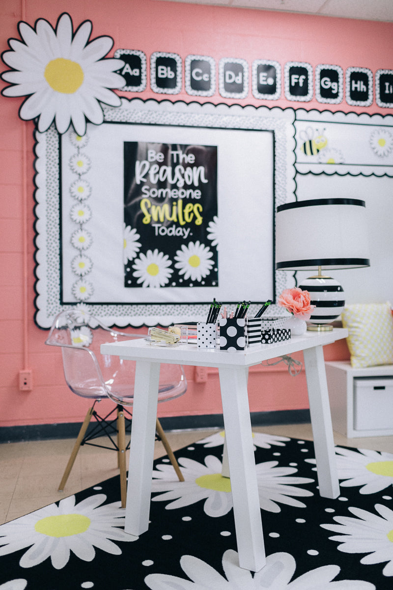 Daisy Polka Dots Classroom Rug by Schoolgirl Style