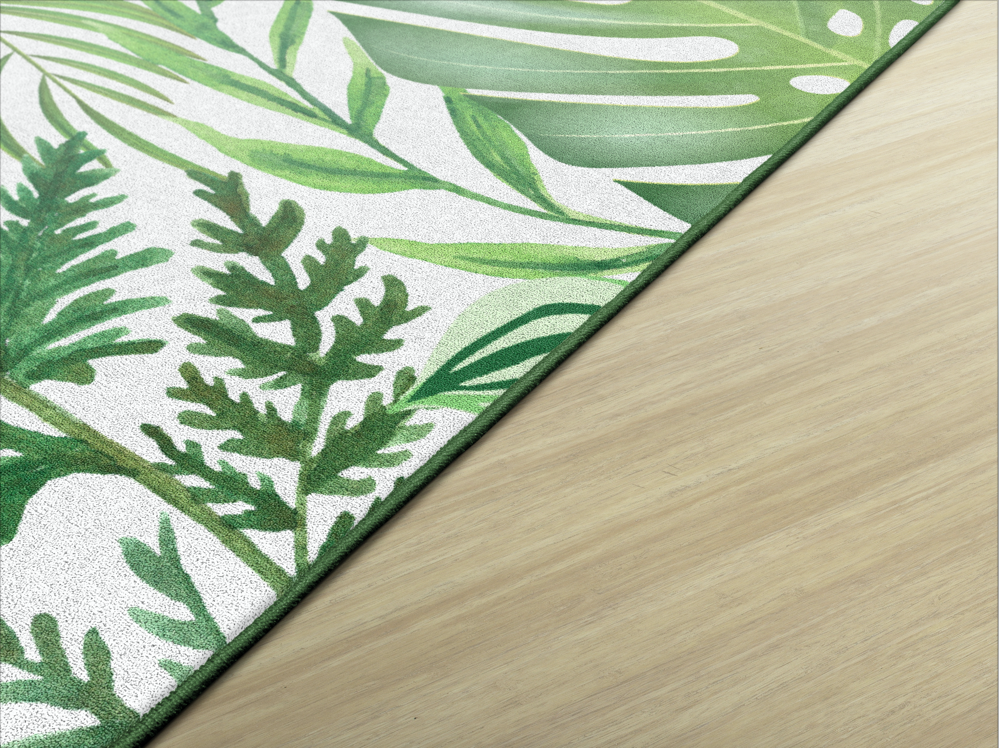 Greenery Leaves Classroom Rug by Schoolgirl Style