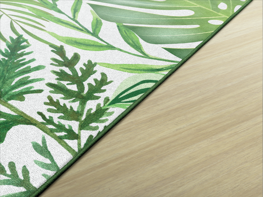Greenery Leaves Classroom Rug by Schoolgirl Style
