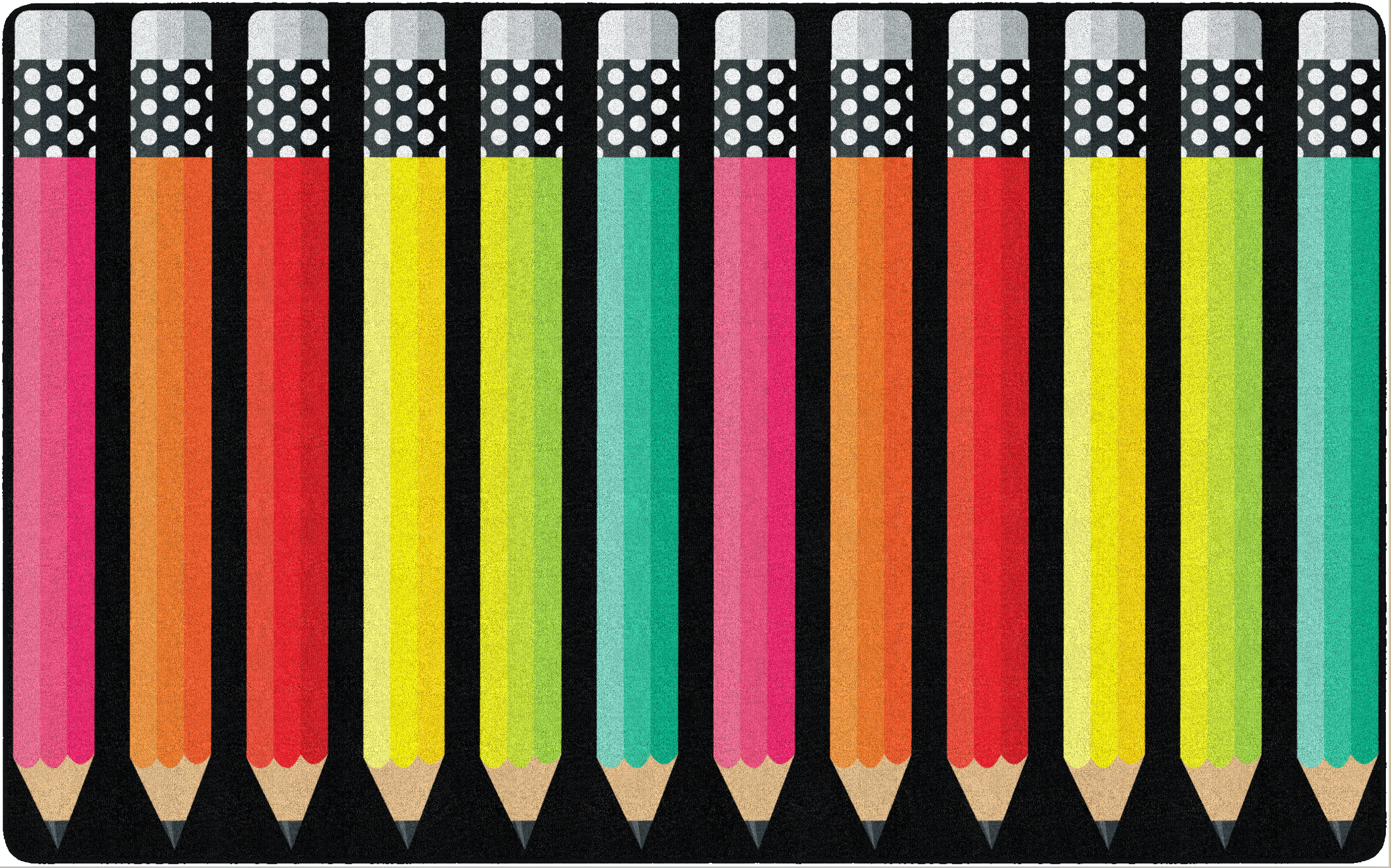 Colorful Pencils Classroom Rug by Flagship