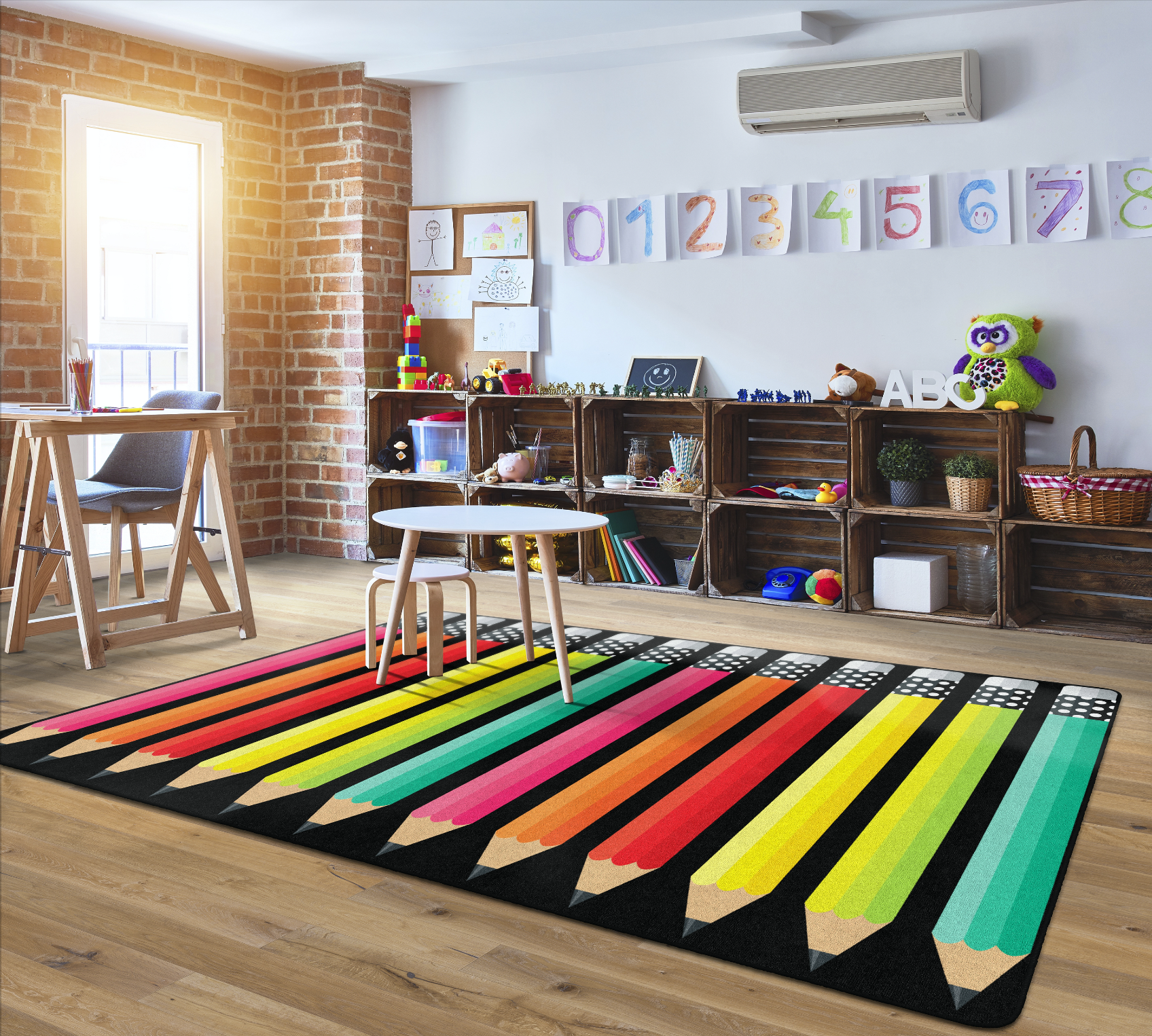 Colorful Pencils Classroom Rug by Schoolgirl Style