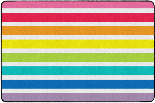 Bright Striped Rainbow Classroom Rug by Schoolgirl Style