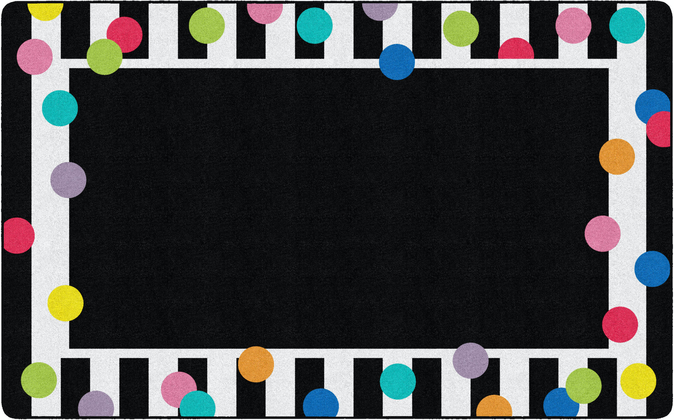 Rainbow Polka Dot Border Classroom Rug by Schoolgirl Style